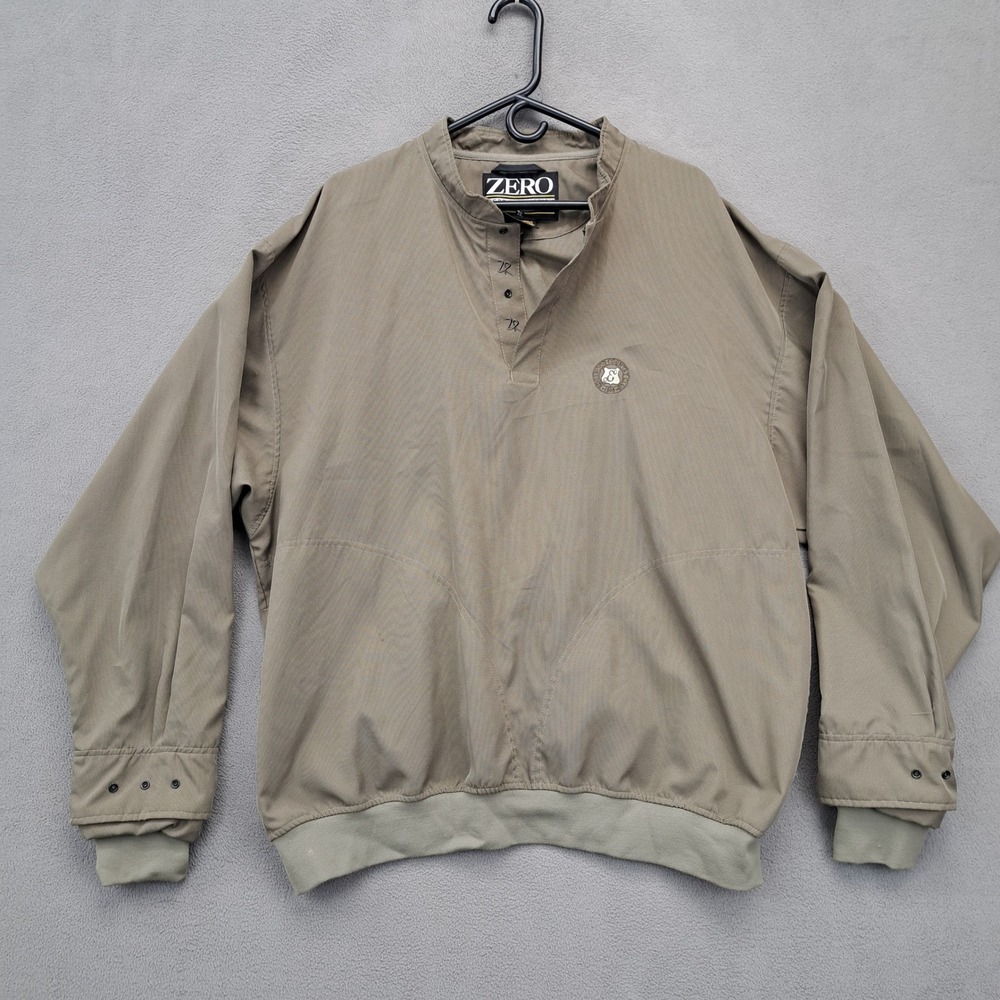 Zero Restriction Golf Pullover Jacket Windbreaker Men's XL Tan Half Snap Collar
